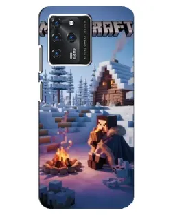 Чехол для ZTE Blade V30 с картинкой «Зимний Minecraft»