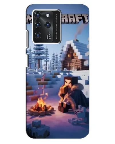 Чехол для ZTE Blade V30 с картинкой «Зимний Minecraft»