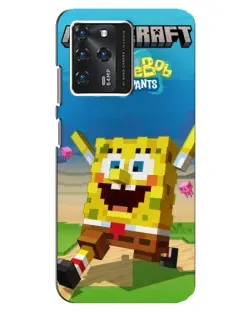 Чехол для ZTE Blade V30 с картинкой «Губка Боб Minecraft»