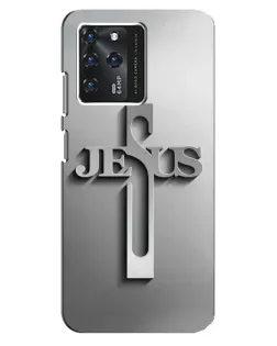 Чехол для ZTE Blade V30 с картинкой «Металлический крест Jesus»