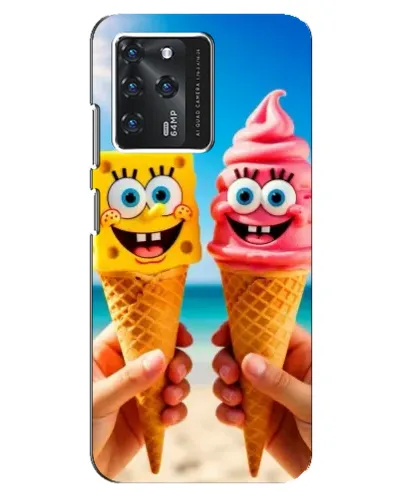 Чехол для ZTE Blade V30 с картинкой «Спанч Боб мороженое»