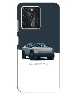 Чехол для ZTE Blade V30 с картинкой «Серебристый Cybertruck Tesla»