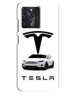 Чехол для ZTE Blade V30 с картинкой «Tesla White Style»