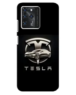 Чехол для ZTE Blade V30 с картинкой «Tesla — серебристое авто»