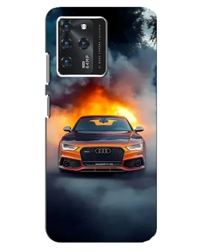 Чехол для ZTE Blade V30 с картинкой «Audi в огненном дыму»