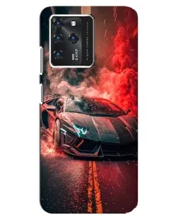 Чехол для ZTE Blade V30 с картинкой «Lamborghini красный дым»