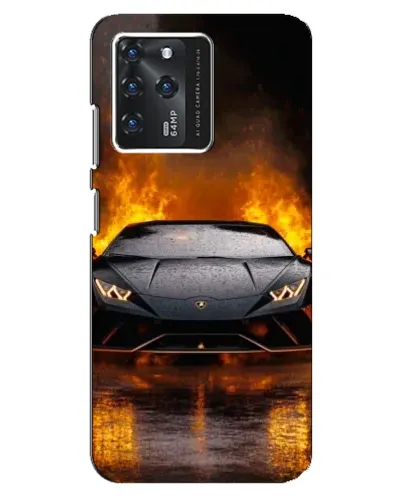 Чехол для ZTE Blade V30 с картинкой «Lamborghini в огне»