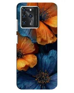 Чохол для ZTE Blade V30 з картинкою «Яскрава синьо-помаранчева флора»
