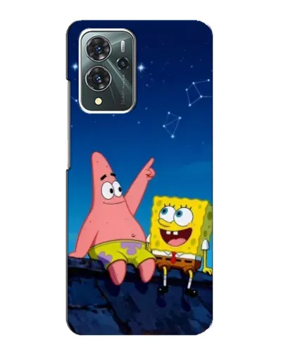 Чехол для ZTE Blade V40 Pro с картинкой «Губка Боб и Патрик ночью»