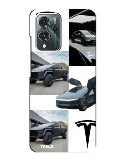 Чохол для ZTE Blade V40 Pro з картинкою «Колаж Cybertruck Tesla»