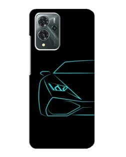 Чохол для ZTE Blade V40 Pro з картинкою «Блакитний силует Lamborghini»