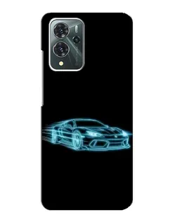 Чохол для ZTE Blade V40 Pro з картинкою «Неоновий контур Lamborghini»
