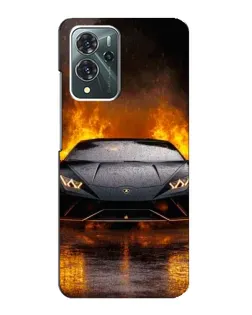 Чохол для ZTE Blade V40 Pro з картинкою «Lamborghini у вогні»