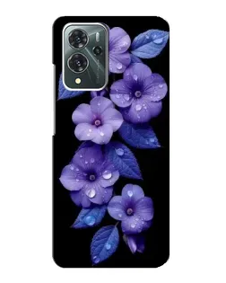 Чохол для ZTE Blade V40 Pro з картинкою «Фіолетові квіти з росою»