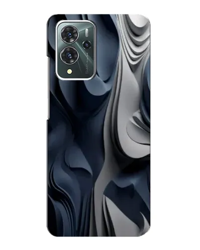 Чехол для ZTE Blade V40 Pro с картинкой «Объемные синие складки»