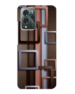 Чехол для ZTE Blade V40 Pro с картинкой «Коричневые объемные квадраты»
