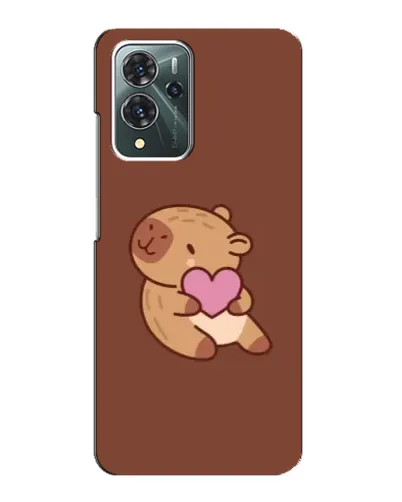 Чехол для ZTE Blade V40 Pro с картинкой «Капибара с сердцем»