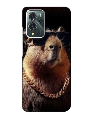 Чехол для ZTE Blade V40 Pro с картинкой «Капибара золотая цепь»