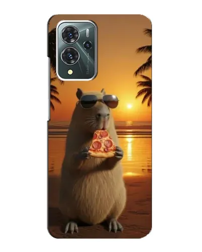 Чехол для ZTE Blade V40 Pro с картинкой «Капибара с пиццей»