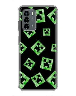 Чехол для Blade V40 Vita с картинкой «Паттерн с криперами»