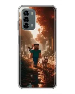 Чехол для Blade V40 Vita с картинкой «Стив в лесу»