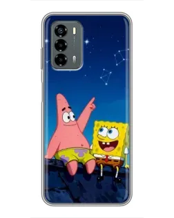 Чехол для Blade V40 Vita с картинкой «Губка Боб и Патрик ночью»
