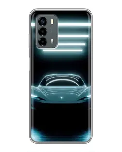 Чехол для Blade V40 Vita с картинкой «Tesla в неоне»