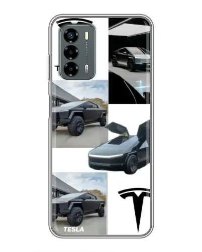 Чехол для Blade V40 Vita с картинкой «Коллаж Cybertruck Tesla»