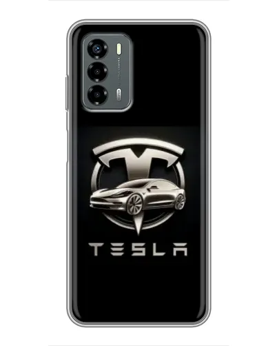 Чехол для Blade V40 Vita с картинкой «Tesla — серебристое авто»