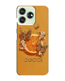 Чехол для ZTE Blade V50 Design с картинкой «Gucci — золотые бабочки»