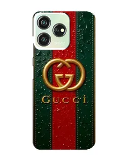 Чехол для ZTE Blade V50 Design с картинкой «Gucci — фирменная полоса и золото»