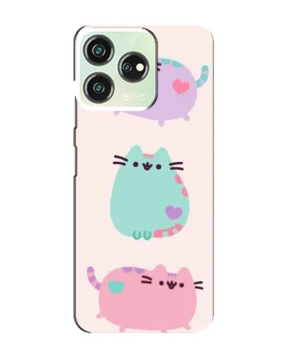 Чохол для ZTE Blade V50 Design з картинкою «Pusheen тріо»