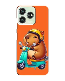 Чохол для ZTE Blade V50 Design з картинкою «Капібара на скутері»