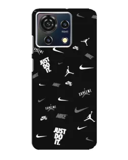 Чехол для ZTE Blade V50 Vita с картинкой «Nike Black Pattern»