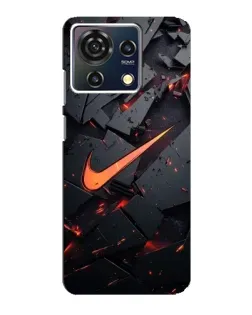 Чехол для ZTE Blade V50 Vita с картинкой «Nike — эффект разломов»