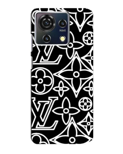 Чехол для ZTE Blade V50 Vita с картинкой «Черно-белый узор LV»