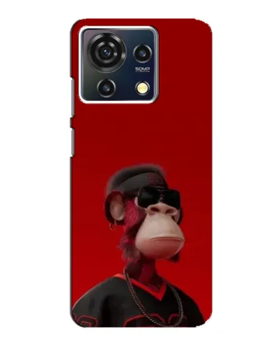 Чехол для ZTE Blade V50 Vita с картинкой «Bored Ape в красном»