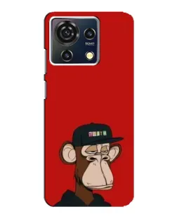 Чохол для ZTE Blade V50 Vita з картинкою «Bored Ape — червоний фон»