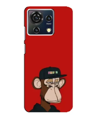 Чехол для ZTE Blade V50 Vita с картинкой «Bored Ape — красный фон»