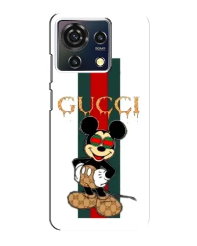 Чехол для ZTE Blade V50 Vita с картинкой «Микки Маус Gucci — полосы»