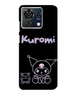 Чехол для ZTE Blade V50 Vita с картинкой «Kuromi — черный минимализм»