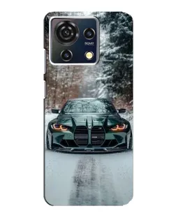 Чехол для ZTE Blade V50 Vita с картинкой «BMW в зимнем лесу»