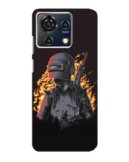 Чехол для ZTE Blade V50 Vita с картинкой «PUBG — огненный силуэт»