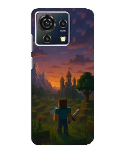 Чехол для ZTE Blade V50 Vita с картинкой «Стив у башни» Чехол для ZTE Blade V50 Vita с картинкой «Стив у башни»