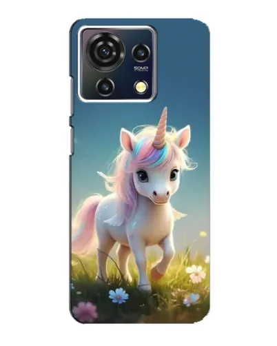 Чехол для ZTE Blade V50 Vita с картинкой «Единорог на поляне»