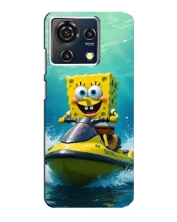 Чехол для ZTE Blade V50 Vita с картинкой «Спанч Боб на гидроцикле»