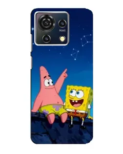Чехол для ZTE Blade V50 Vita с картинкой «Губка Боб и Патрик ночью»