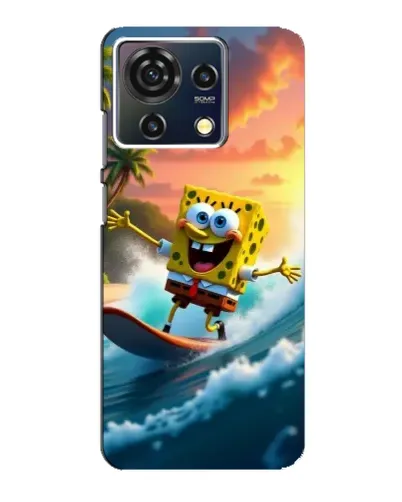 Чехол для ZTE Blade V50 Vita с картинкой «Губка Боб серфингист» Чехол для ZTE Blade V50 Vita с картинкой «Губка Боб серфингист»