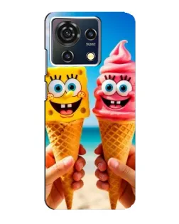 Чехол для ZTE Blade V50 Vita с картинкой «Спанч Боб мороженое»