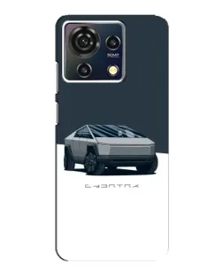 Чехол для ZTE Blade V50 Vita с картинкой «Серебристый Cybertruck Tesla»